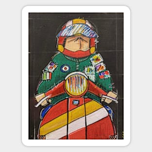 Retro Scooter, Classic Scooter, Scooterist, Scootering, Scooter Rider, Mod Art Sticker